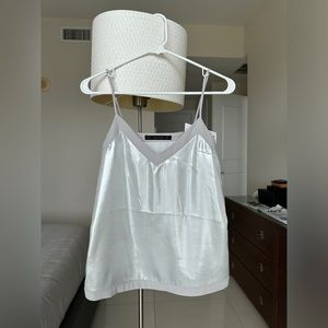 NWT Zara silver tank dressy top XS